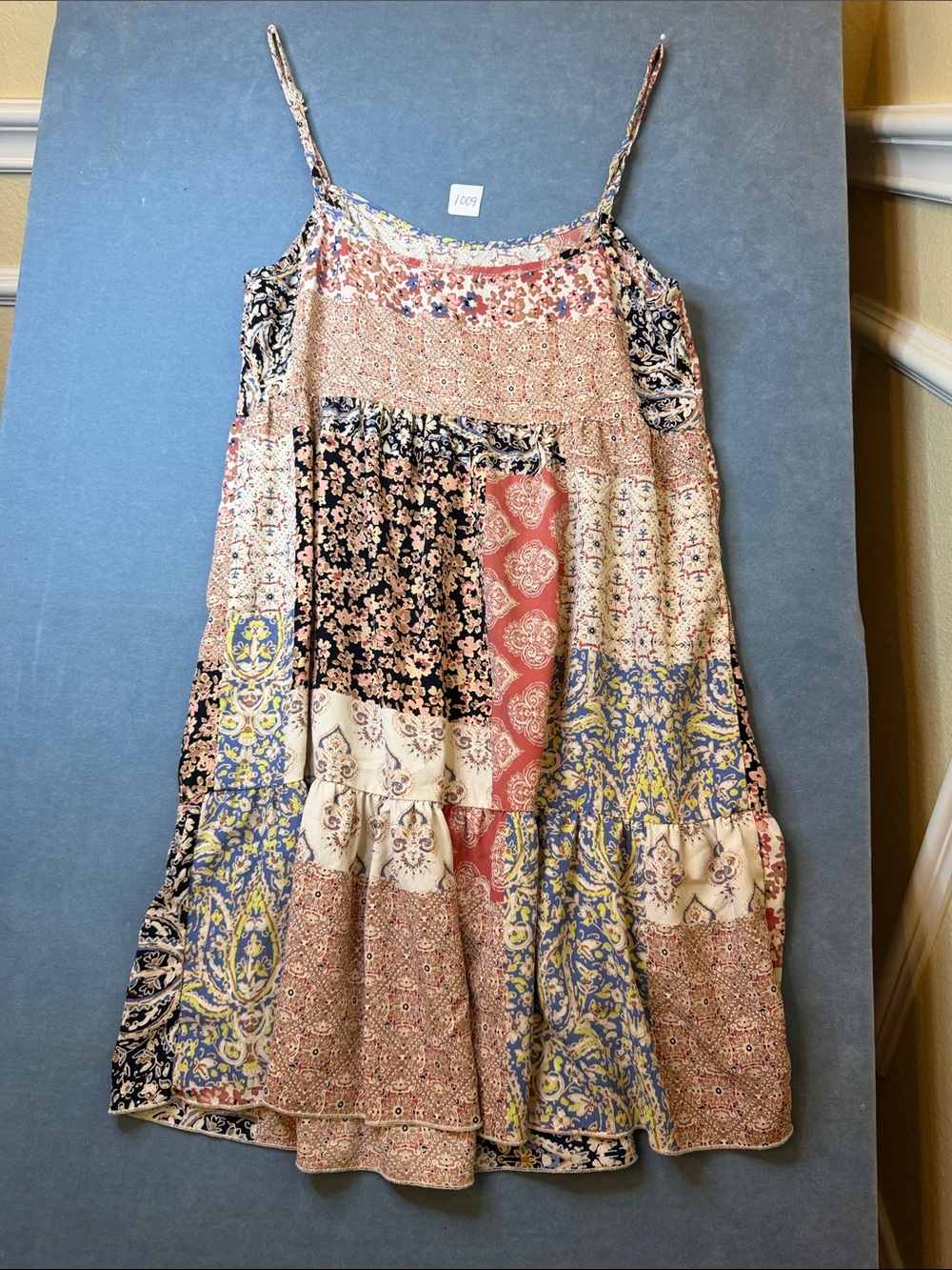 ALTAR’D State Patchwork Floral Spaghetti Strap Sundress - Multicolor Size XS - Picture 4 of 4